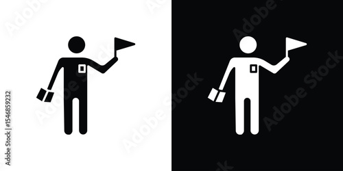 Tour guide people icon of a flat style vector