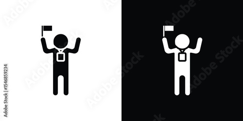 Tour guide icon of a flat style vector