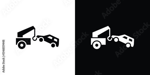 Towed car icon of a flat style vector