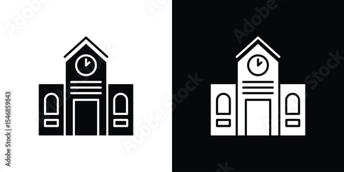Train station building icon of a flat style vector