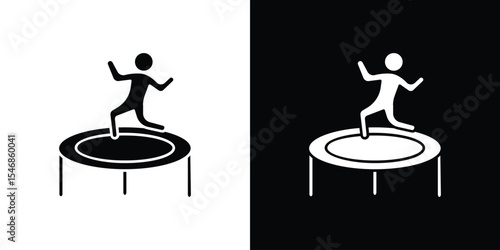 Trampolining icon of a flat style vector