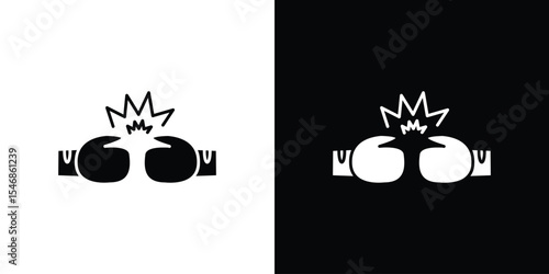 Two boxing gloves icon of a flat style vector