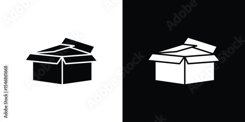 Unpacking icon of a flat style vector