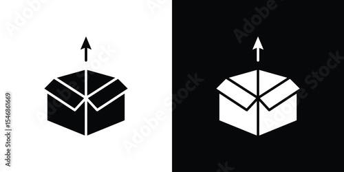 Unpacking icon of a flat style vector
