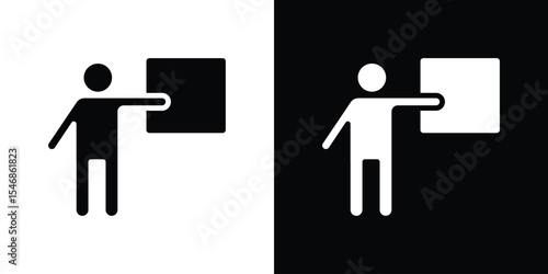 User chalkboard icon of a flat style vector