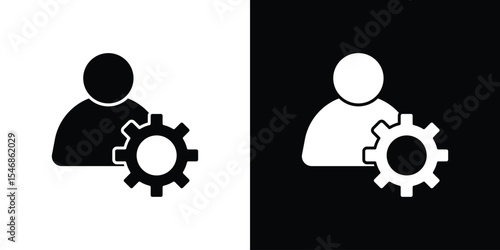 User gear icon of a flat style vector