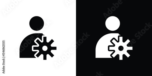 User gear icon of a flat style vector