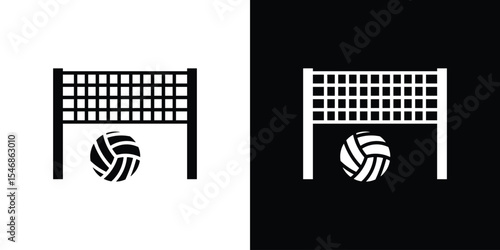 Volleyball net icon of a flat style vector