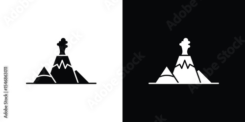 Volcano icon of a flat style vector