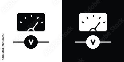 Voltmeter icon of a flat style vector