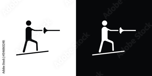 Wakeboarding icon of a flat style vector