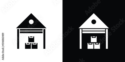 Warehouse icon of a flat style vector