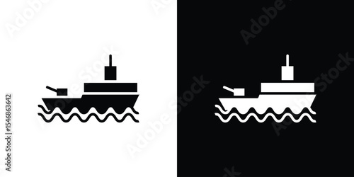 Warship icon of a flat style vector