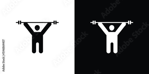 Weightlifter icon of a flat style vector