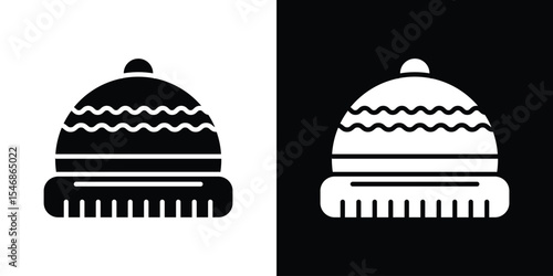 Winter hat icon of a flat style vector