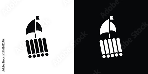 Wood Raft icon of a flat style vector