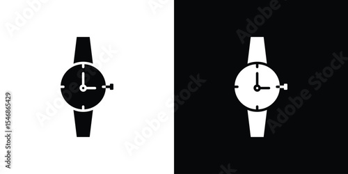 Wristwatch icon of a flat style vector