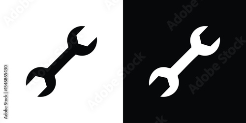 Wrench icon of a flat style vector