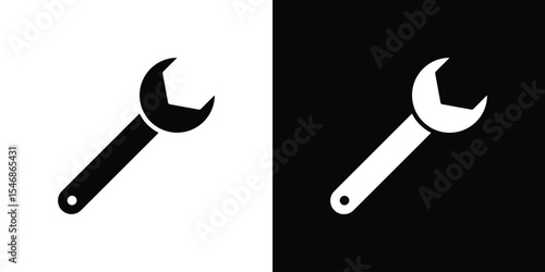 Wrench icon of a flat style vector