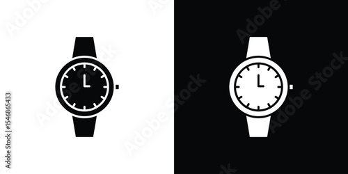 Wristwatch icon of a flat style vector