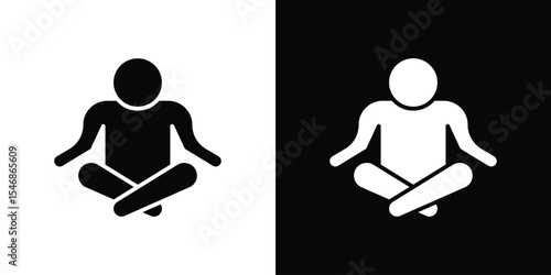Yoga posture icon of a flat style vector