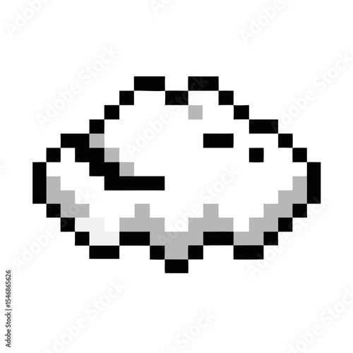 Pixel Cloud Icon – Weather and Sky Element in 8-Bit Pixel Art Style

