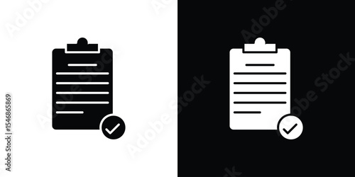 Clipboard check icon of a flat style vector