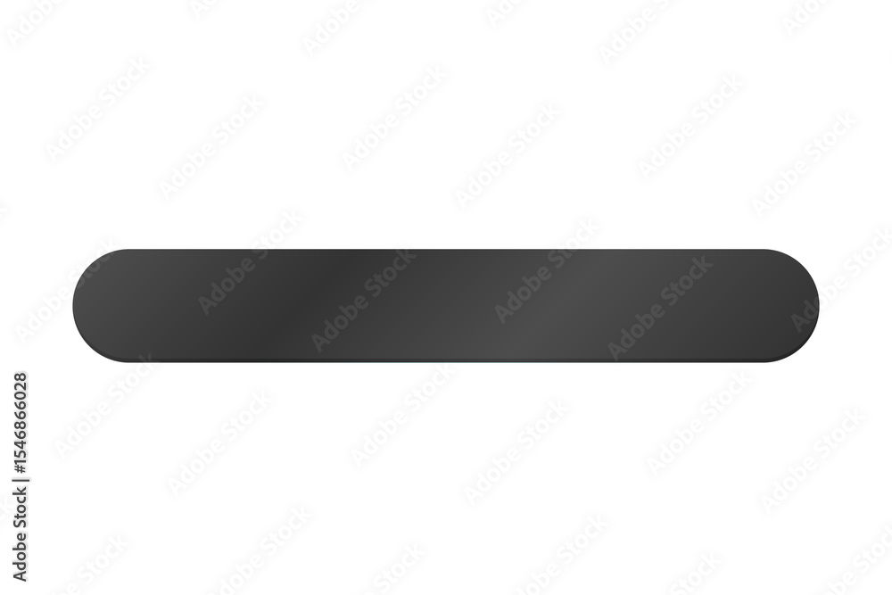 Sleek and modern dark gray rounded rectangle bar with black background Sleek and modern dark gray rounded rectangle bar with black background