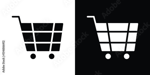 Shopping cart icon of a flat style vector
