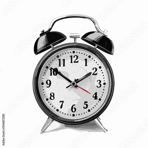 Black alarm clock image vector isolated on white background Vector Illustration