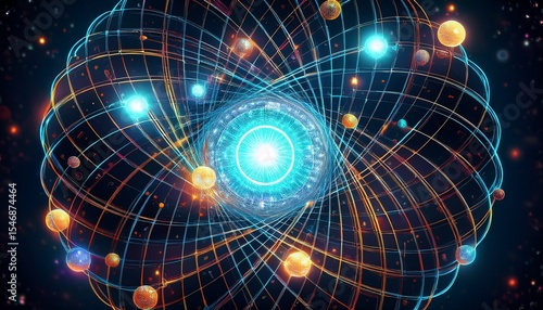 quantum particles orbiting a digital nucleus