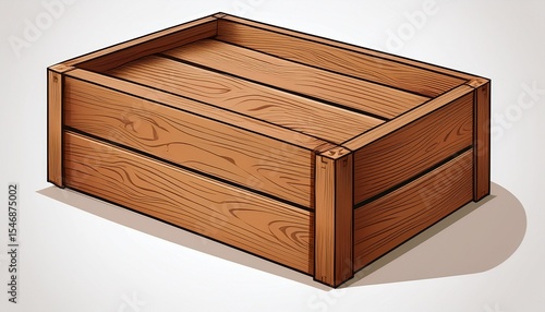 wooden box isolated on white