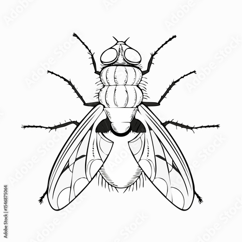 Blow Fly Species Lucilia Caesar Image vector isolated on white background.