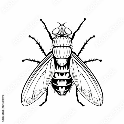 Blow Fly Species Lucilia Caesar Image vector isolated on white background.