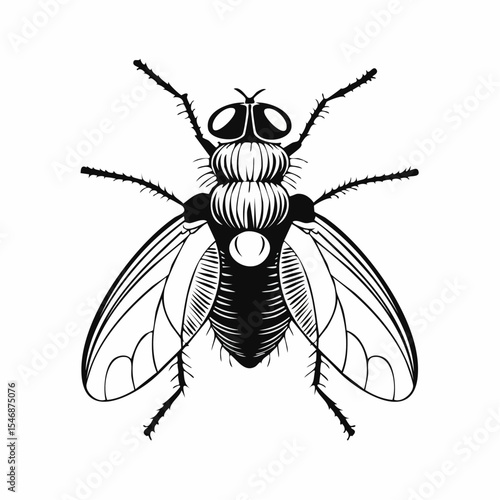 Blow Fly Species Lucilia Caesar Image vector isolated on white background.