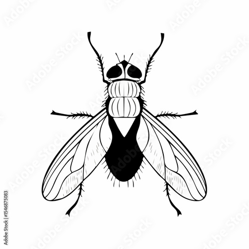 Blow Fly Species Lucilia Caesar Image vector isolated on white background.