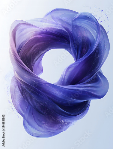 A mesmerizing abstract design of intertwined purple ribbons creates a captivating visual.