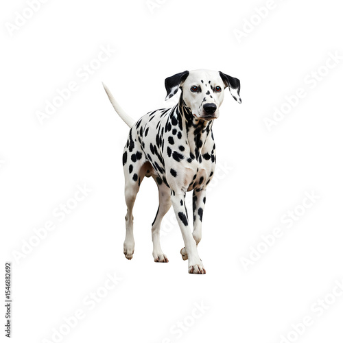 Wallpaper Mural Dalmatian dog standing tall showing black spots and alert posture on white background Torontodigital.ca