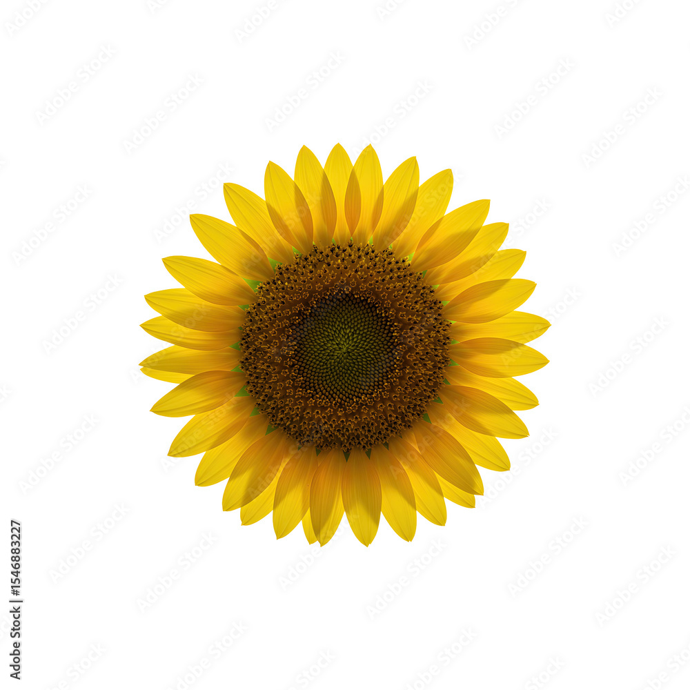 Fototapeta premium Bright yellow sunflower in full bloom, perfect for summer, cheerfulness, or vibrant floral-themed designs