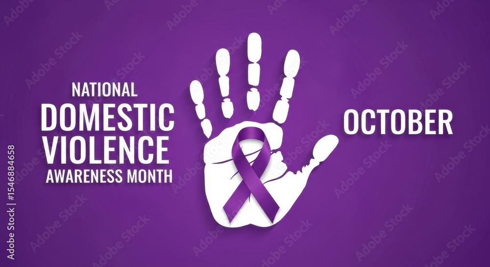 Obraz premium Domestic Violence Awareness Month October Promoting Support and Safety