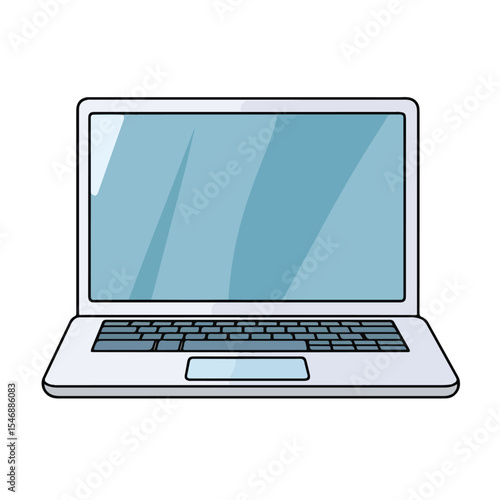 Professional laptop technology gadget electronic icon in flat design for diverse usage