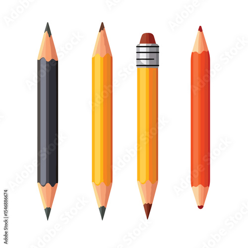 Colorful Pencil and School Tool Design Vector Illustration for Educational Materials