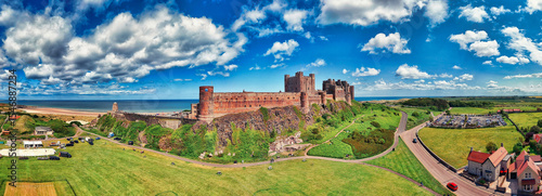 Bamburgh Castle at Sunrise – Historic Coastal Fortress in Northumberland, England