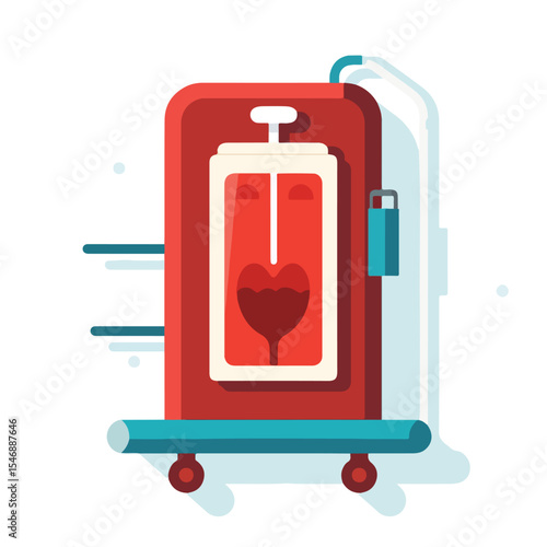Blood Donation Tube Medical Health Care Icon Flat Design Vector Illustration