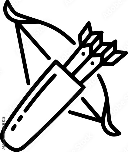 Minimalist arrow quiver icon outline
