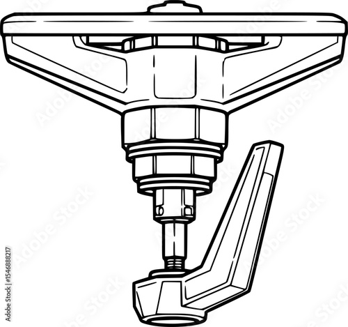 Fire sprinkler head vector outline icon
