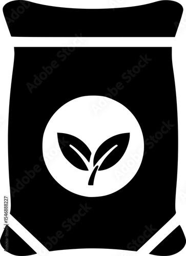 Minimalist fertilizer bag icon design
