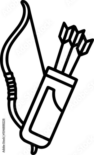 Minimalist arrow quiver icon outline
