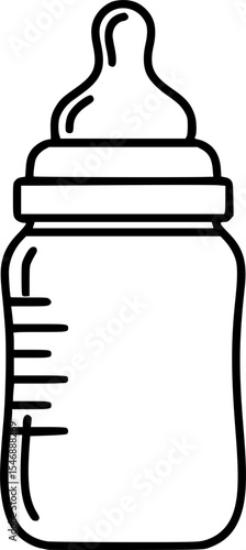 Clean outline vector design of baby bottle icon
