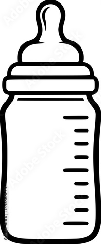 Clean outline vector design of baby bottle icon
